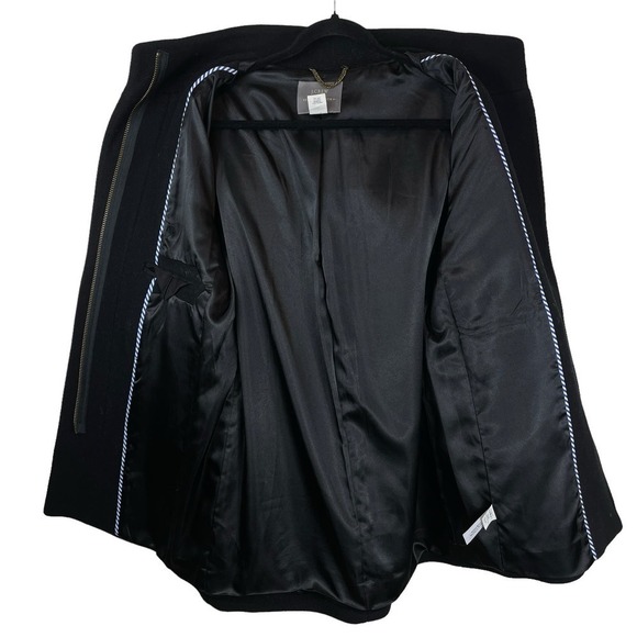 J. Crew Stadium Cloth by Nello Gori Wool Blend Cocoon Coat Black Size 6 - Picture 10 of 13